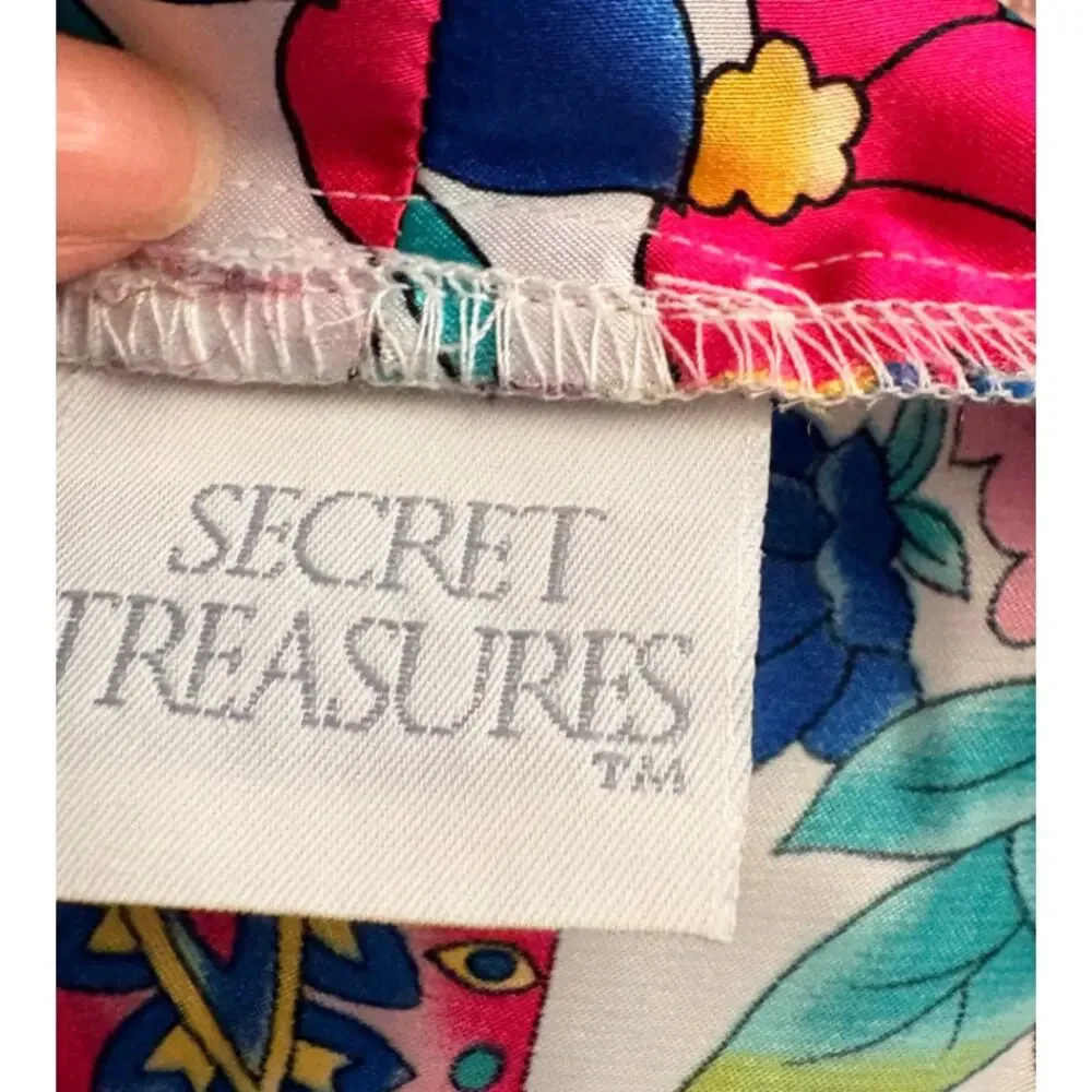 Secret Treasures Satin Robe Nightgown Set M L Floral Paisley Kimono Lingerie